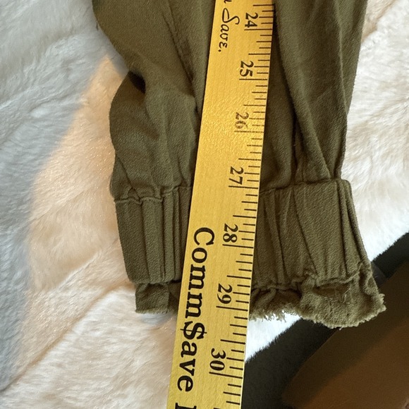 Easel Olive Green Cotton Zip Up, Snap Flap Moto Jacket Military,Fairy Grunge S - Picture 5 of 7